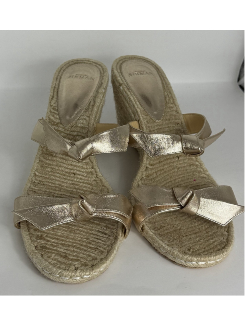 Alexander Birman Clarita wedge sandals women gold 39.5 US 8
